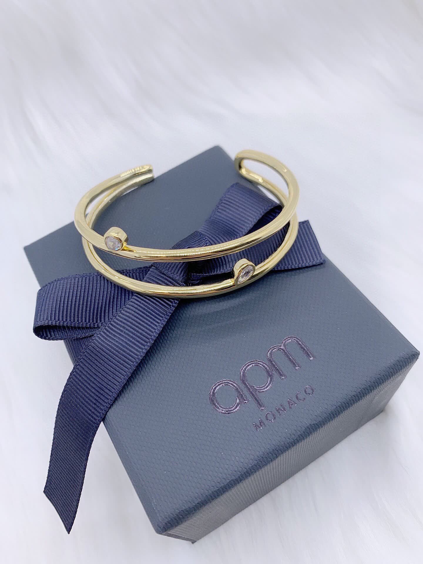APM Monaco Gold-Tone Crystal Embellished Bracelet